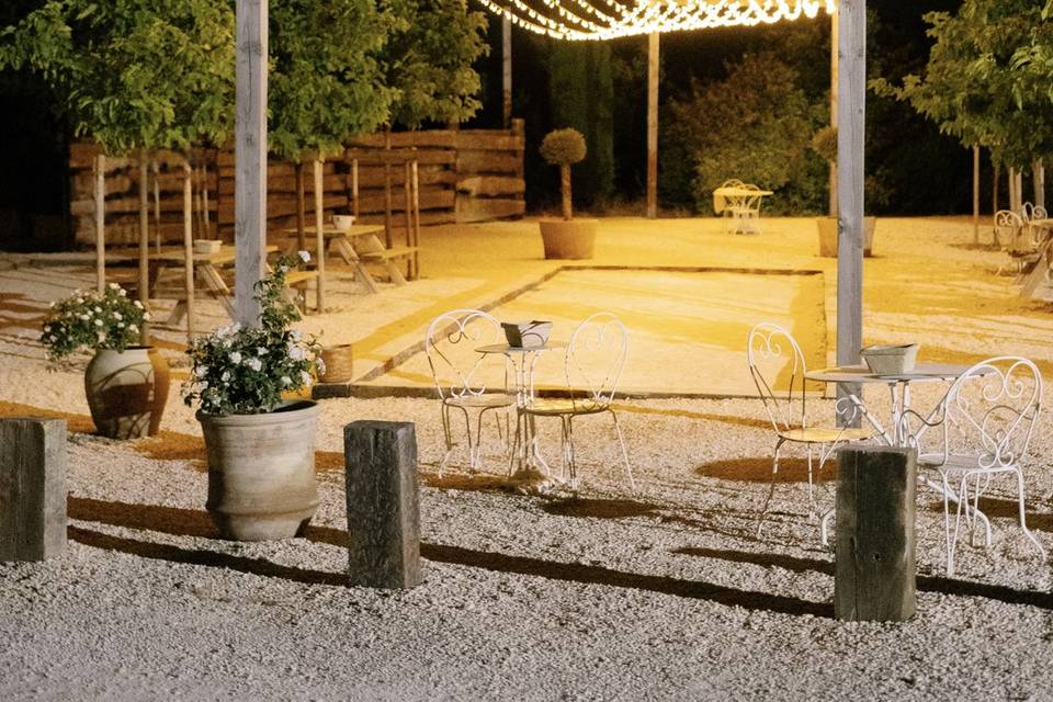 Terrains de pétanque éclairés