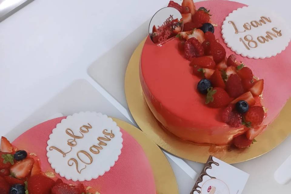 Entremet fraise framboise