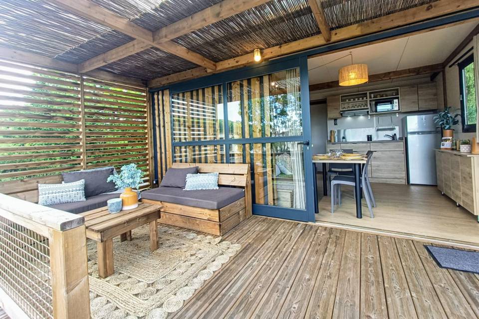 Terrasse de chaque cabane