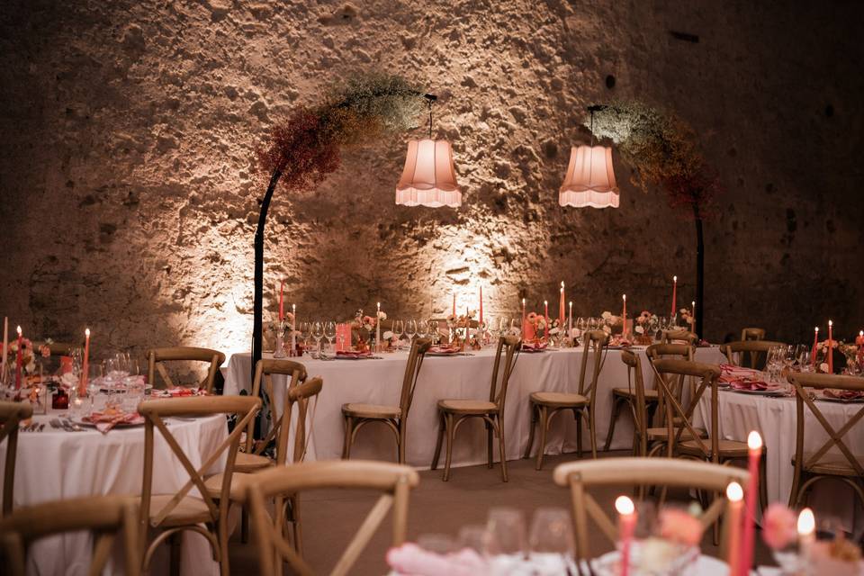 Dîner dans la grange