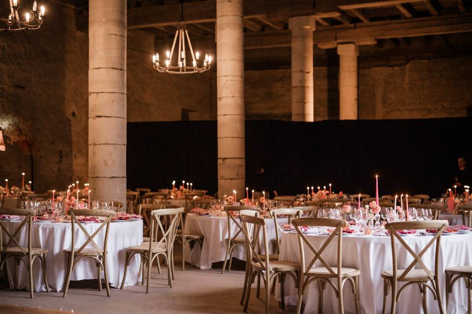 Dîner dans la grange