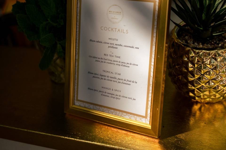 Carte à cocktails personnalisé