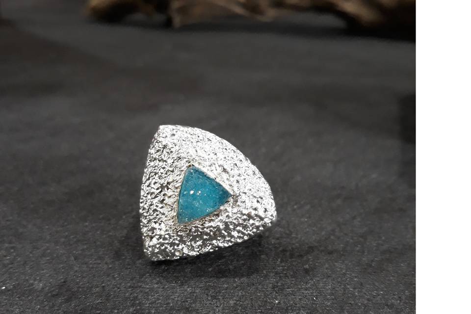 Bague avec chrysocolle éthique