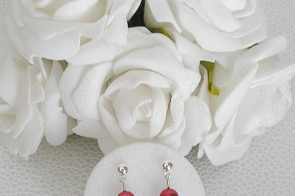 Boucles Bora Bora rouge blanc