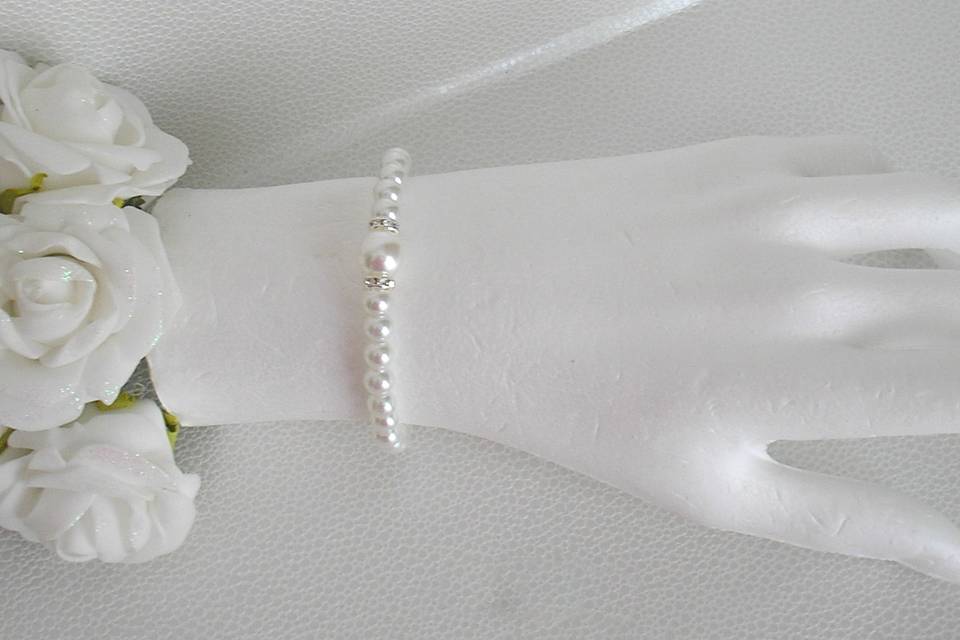 Bracelet Anna blanc et strass