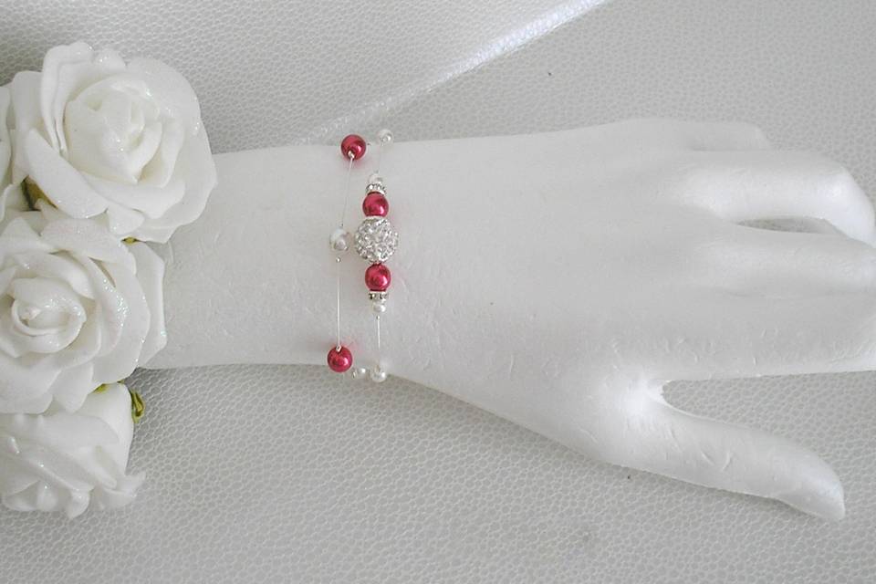 Bracelet Bora Bora rouge blanc