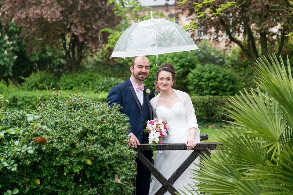 Parc Couple Pluie