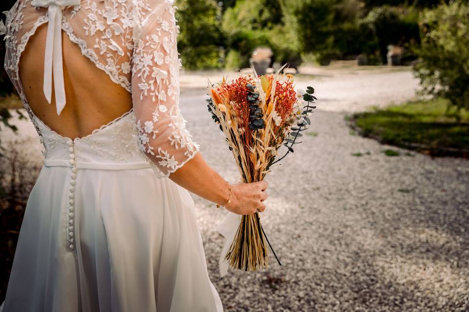 Bouquet mariée fleurs séchées