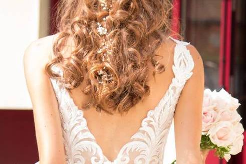 Détails coiffure mariée
