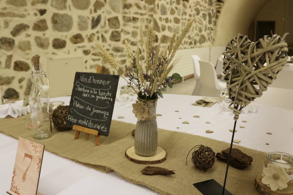 Centre de table fleurs séchées