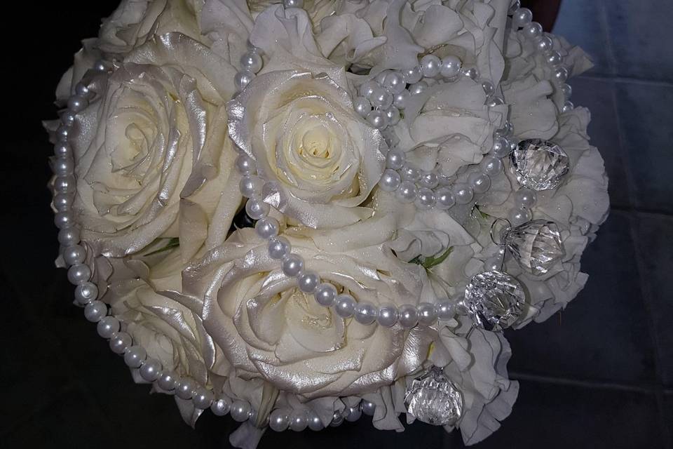 Bouquet de mariée avec perles