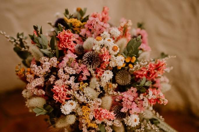 Bouquet de mariée fleurs séchées