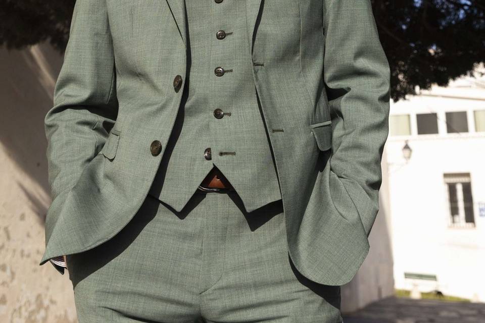Costume vert tilleul