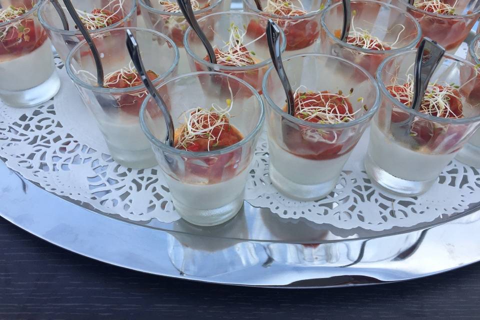 Verrines panna cotta poivrons