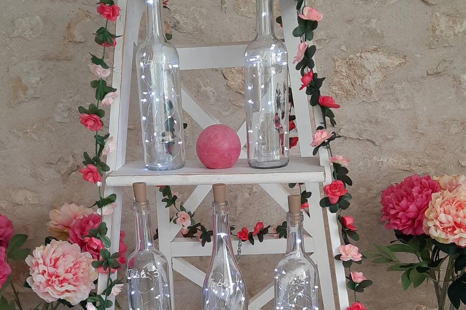 Plan de table bouteilles lum