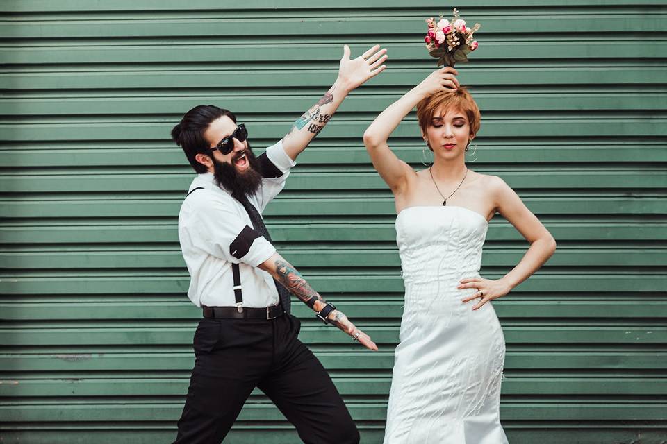 Photo de mariage punk