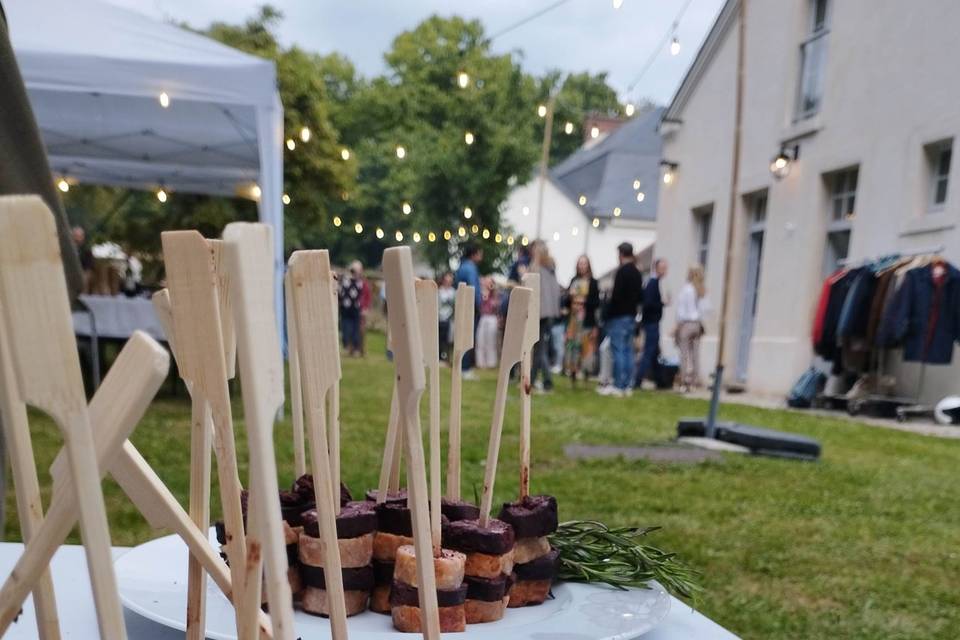 Brochette saucisse et boudin