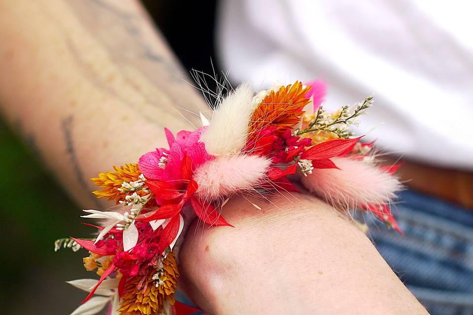 Bracelet en fleurs séchées