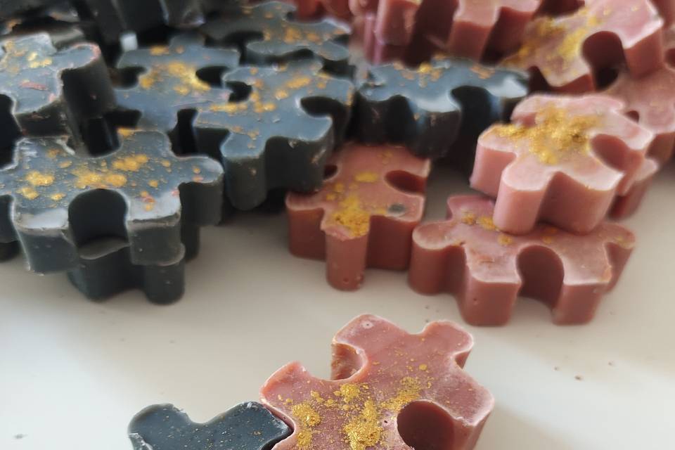 Puzzles gris et rose