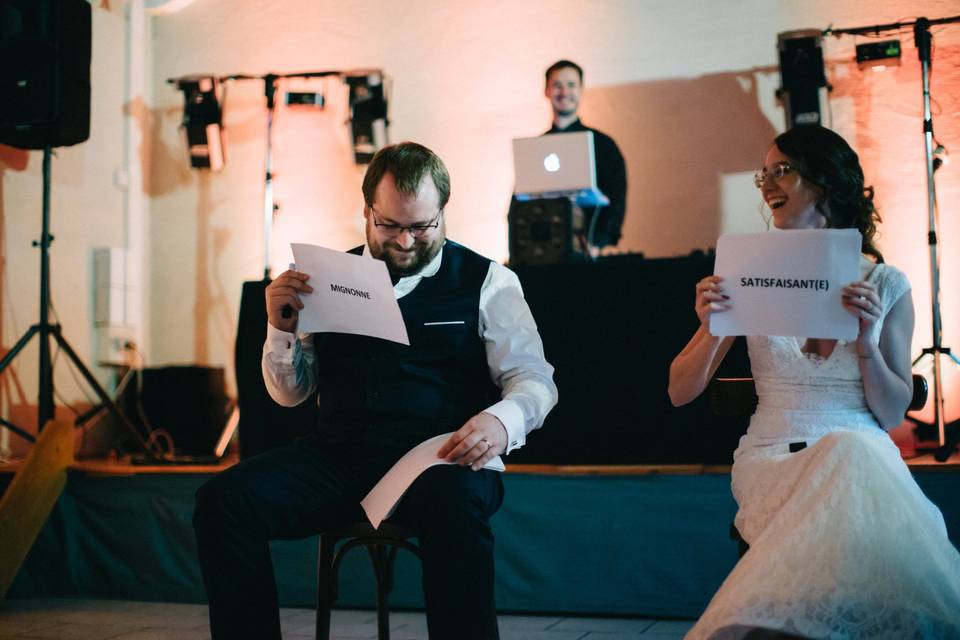 Laser et lumières mariage abbaye