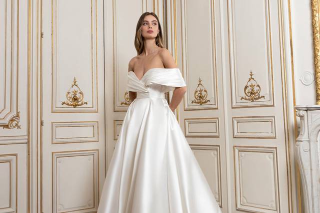 Robe Mikado épaules dénudées