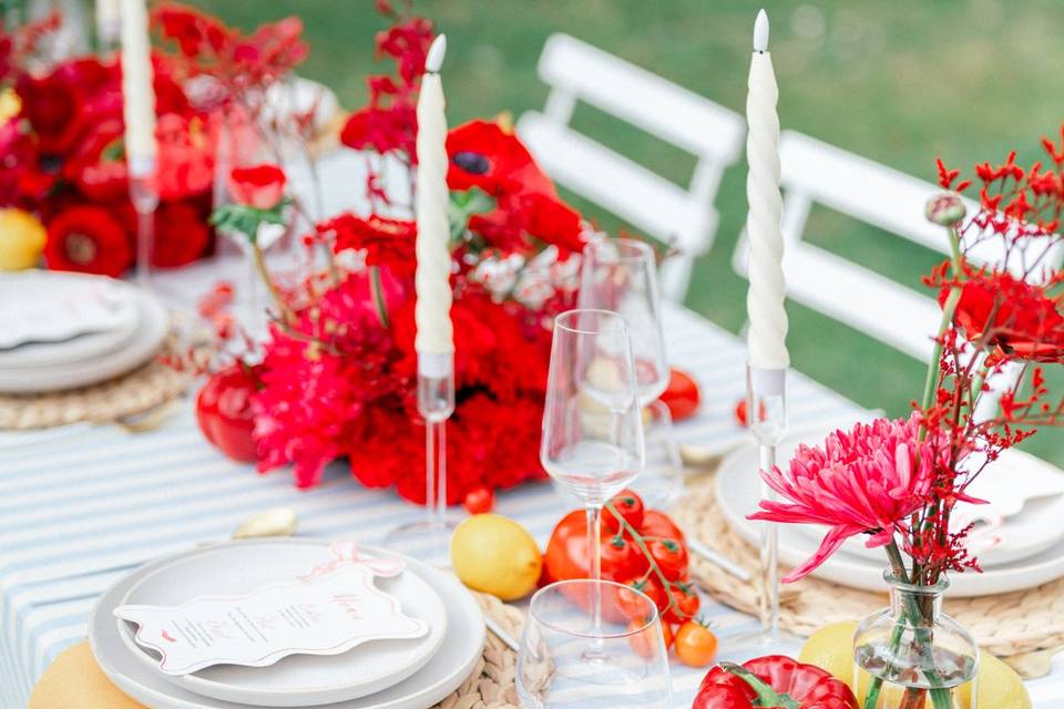 Table dressée/décorée