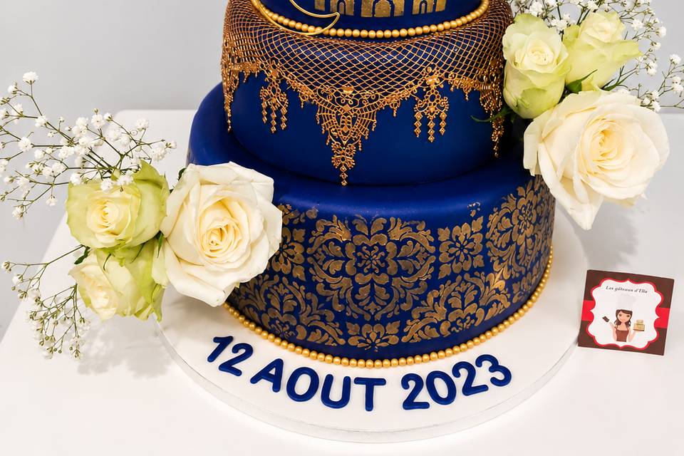Bleu nuit et doré