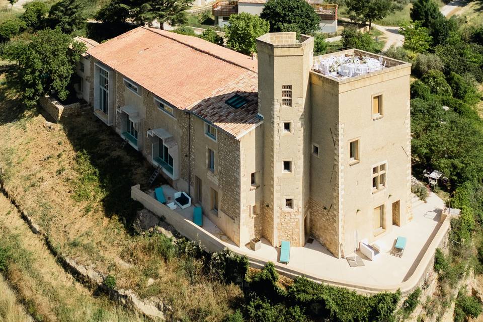 La bâtisse vue d'en haut