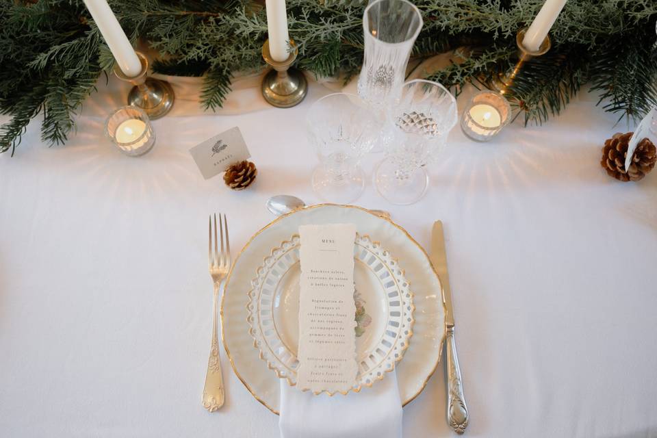 Table d'hiver mariage