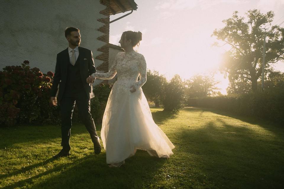 Les mariés au sunset