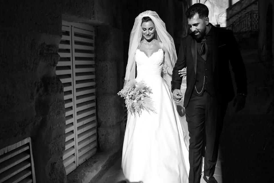 Black and white wedding day