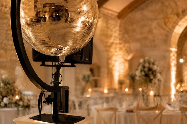 Setup boule facette champagne
