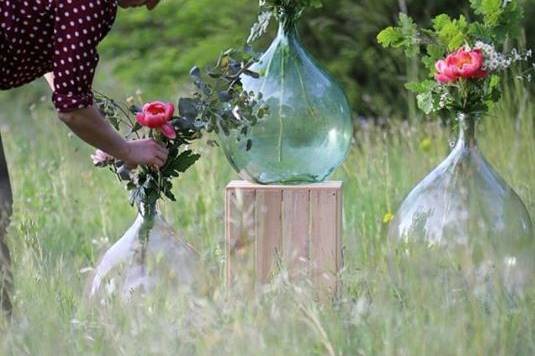 Décoration dame jeanne fleurs