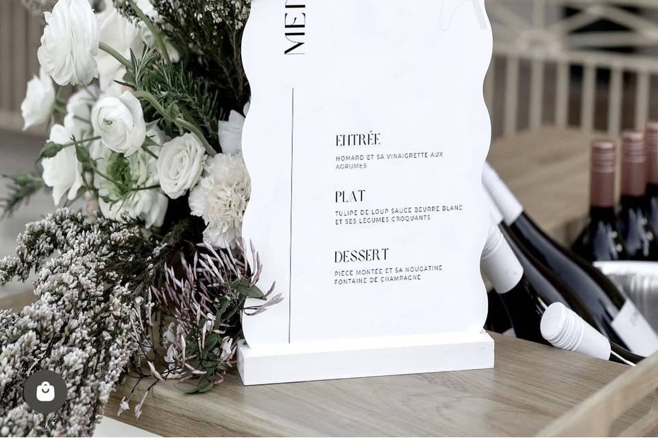 Menu de table