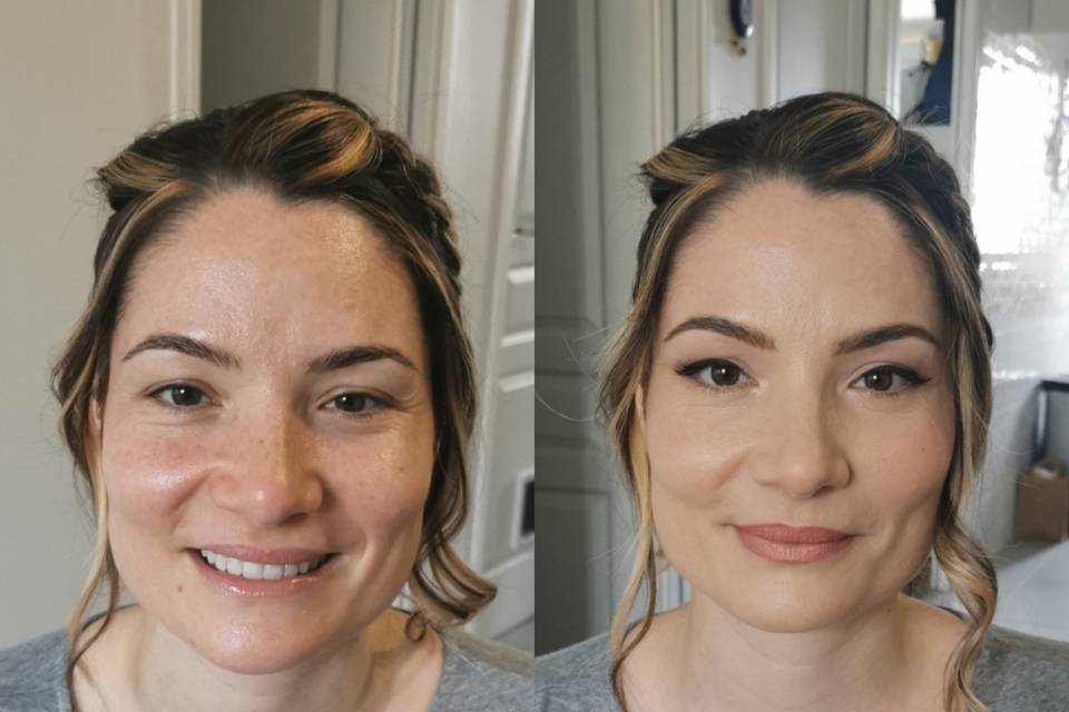 Avant/Après Maquillage mariée