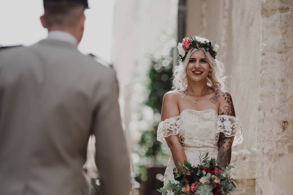 Bouquet de mariée+couronne