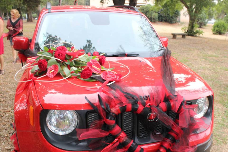 Déco voiture mariage de face