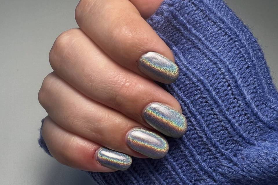 Ongle gel chrome