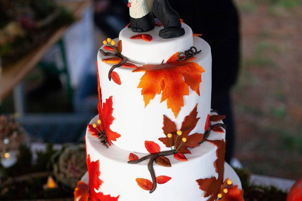 Wedding cake automnal