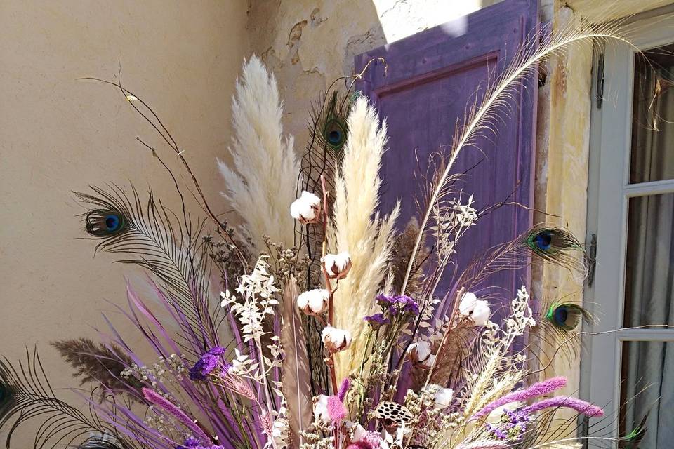 Composition en fleurs séchées