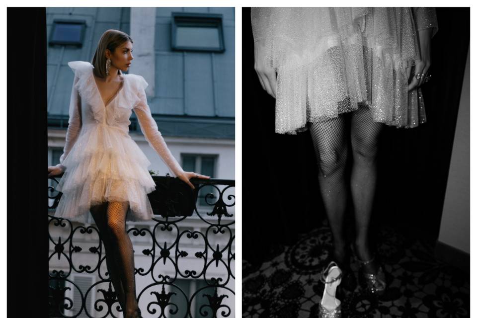 Fashion bride in Paris