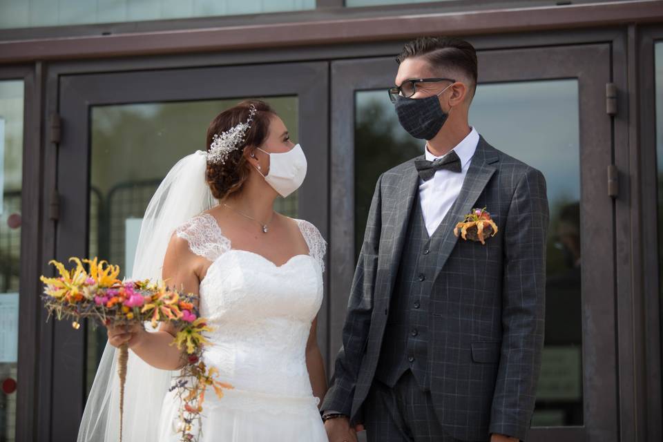 Photographe mariage masque