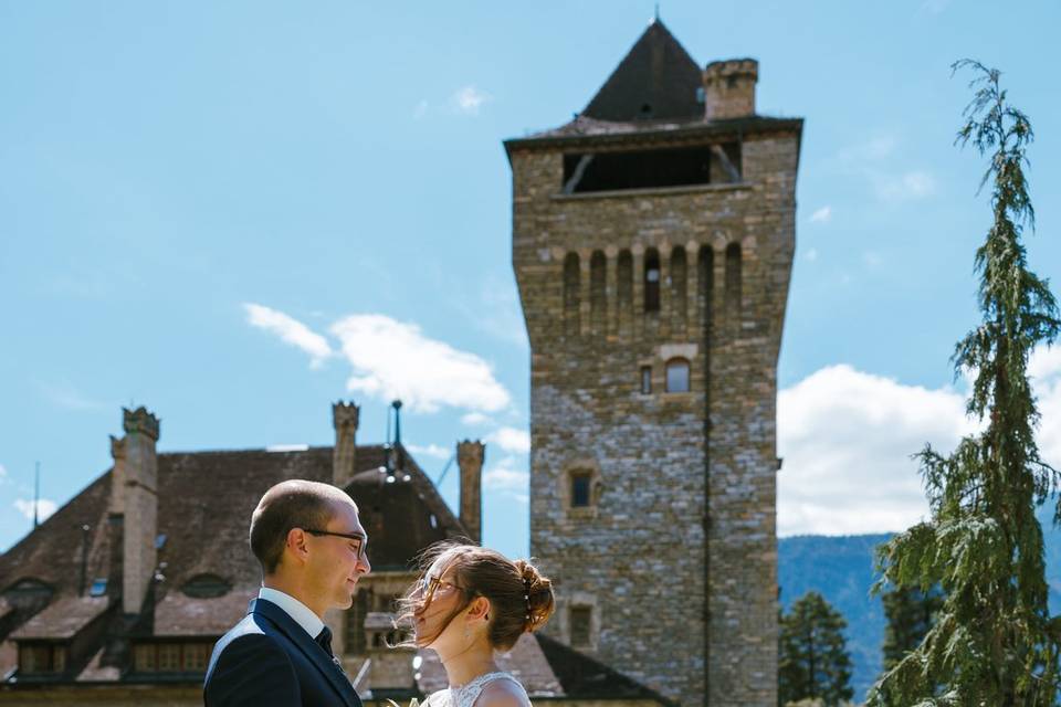 Un instant devant le chateau