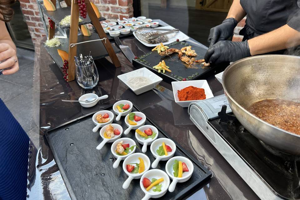 Echoppe gambas flambées