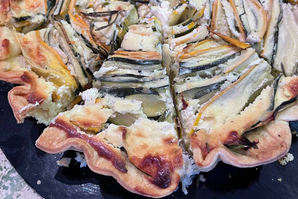 Tarte aux courgettes en fleur