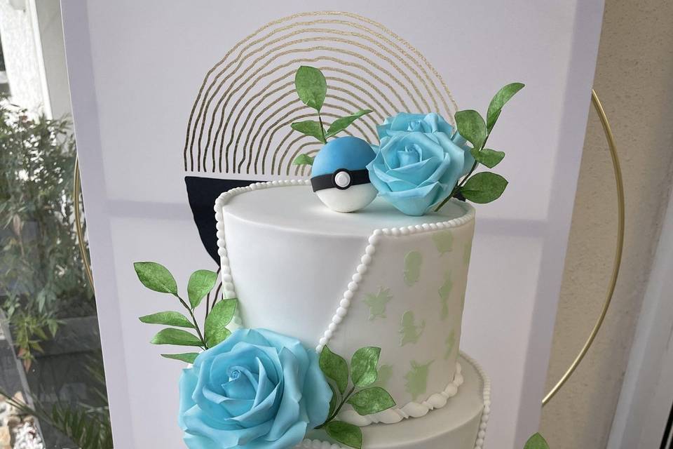 Wedding Cake bleu et vert