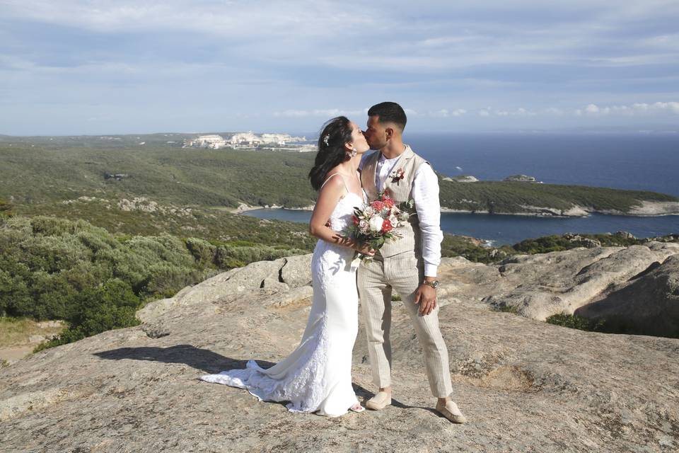 Mariés avec vue sur Bonifacio