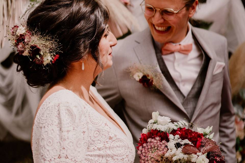 Bouquet, boutonnière et peigne