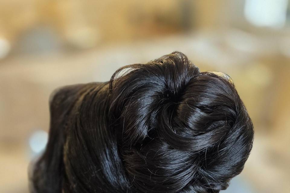 Chignon haut volume