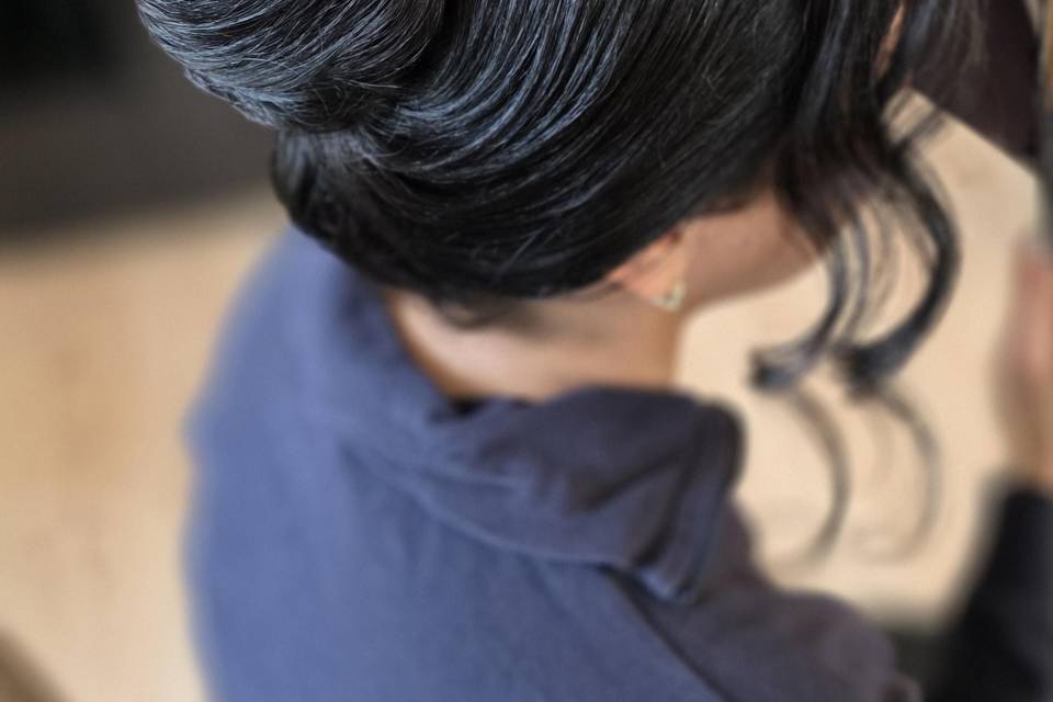 Chignon haut volume